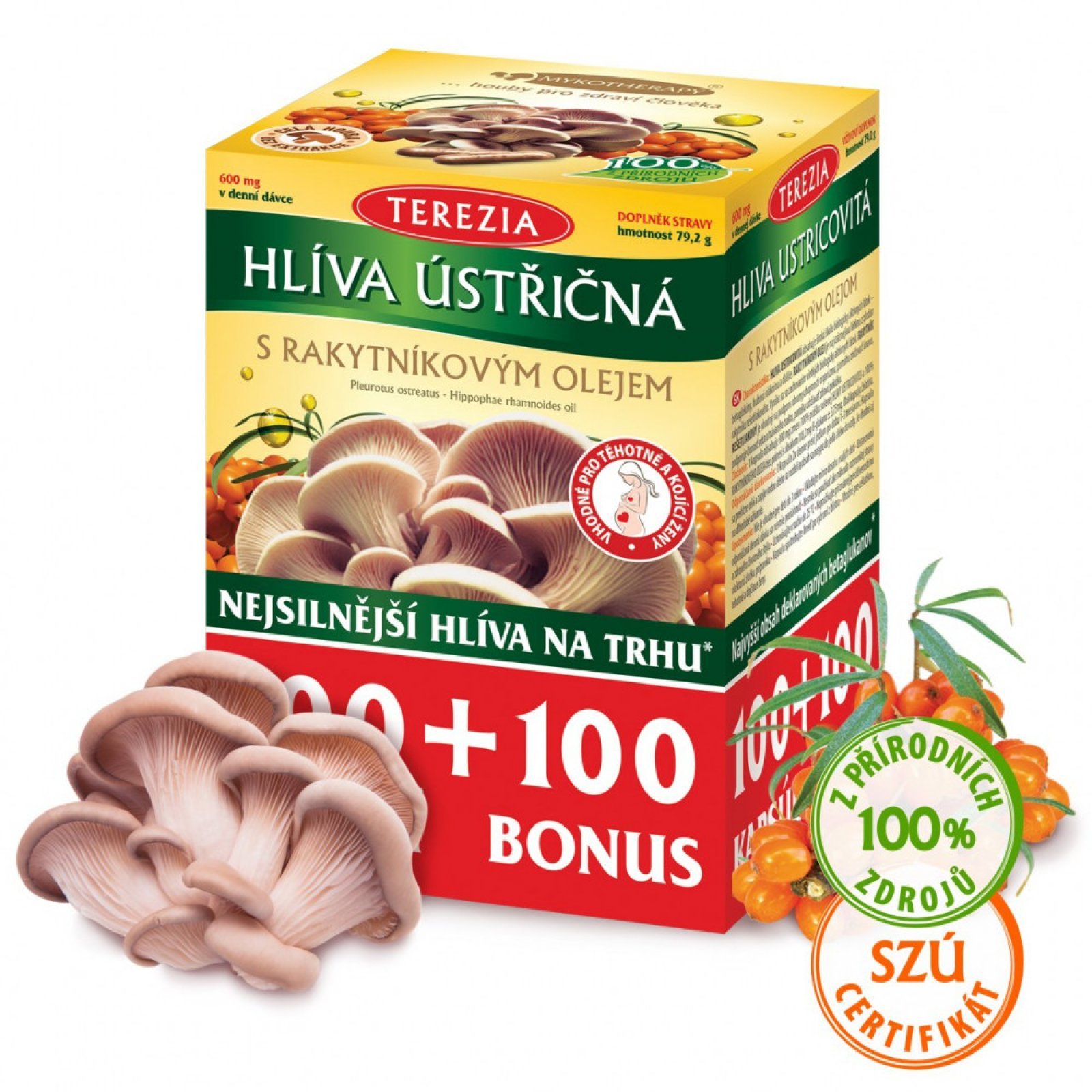  Terezia Company Hlíva ústřičná s rakytníkovým olejem 100+100 kapslí